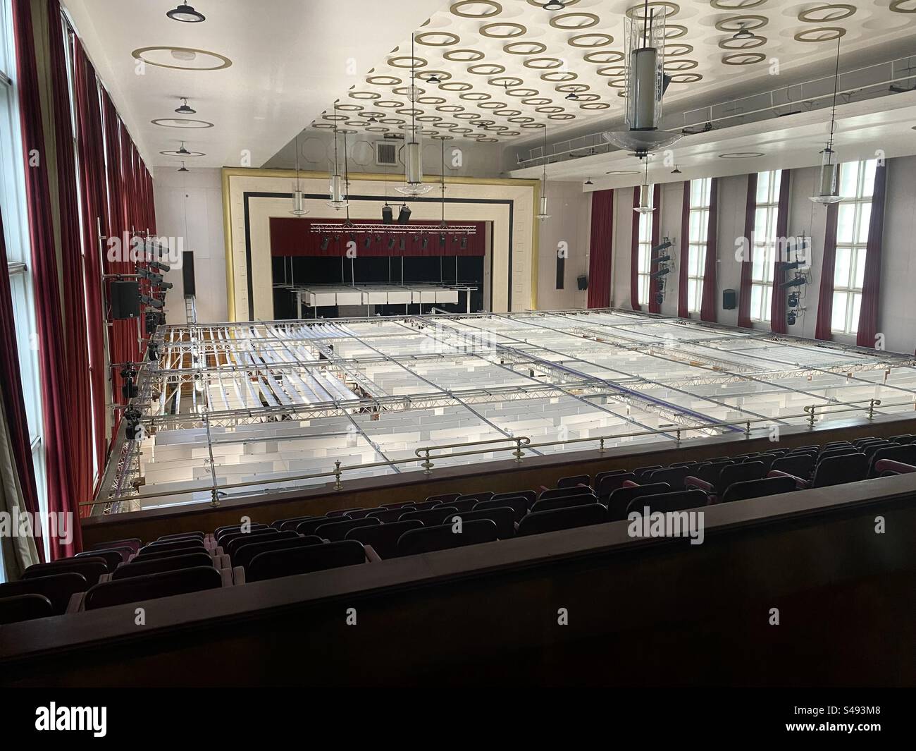 Innere Walthamstow Assembly Hall vom Balkon, Walthamstow Town Hall, Walthamstow, London Stockfoto