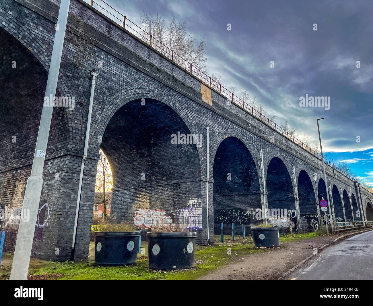 Holbeck-Viadukt in Leeds - Smartphone-aufgenommenes Stockfoto