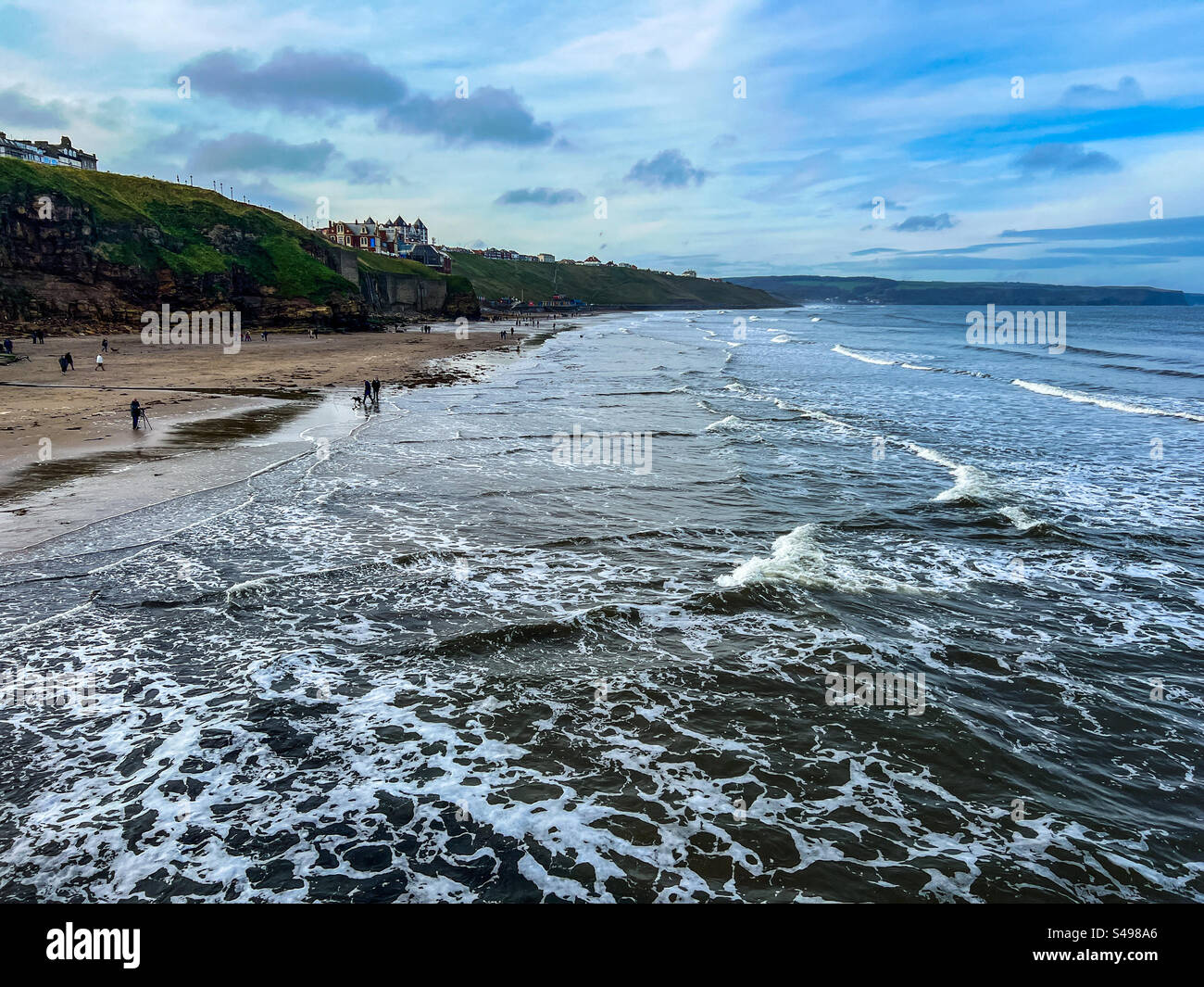 Whitby West Cliff Beach Stockfoto