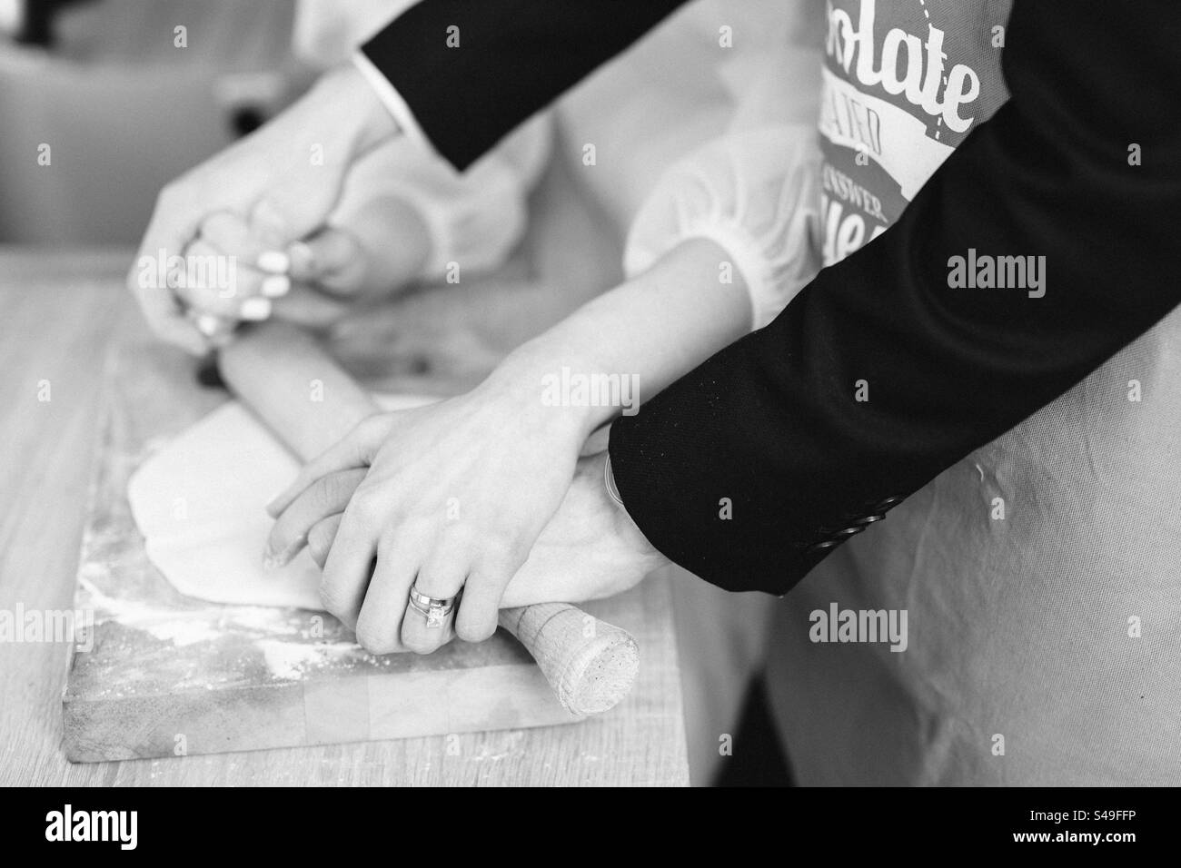 Hochzeitsfoto, in der Küche Stockfoto
