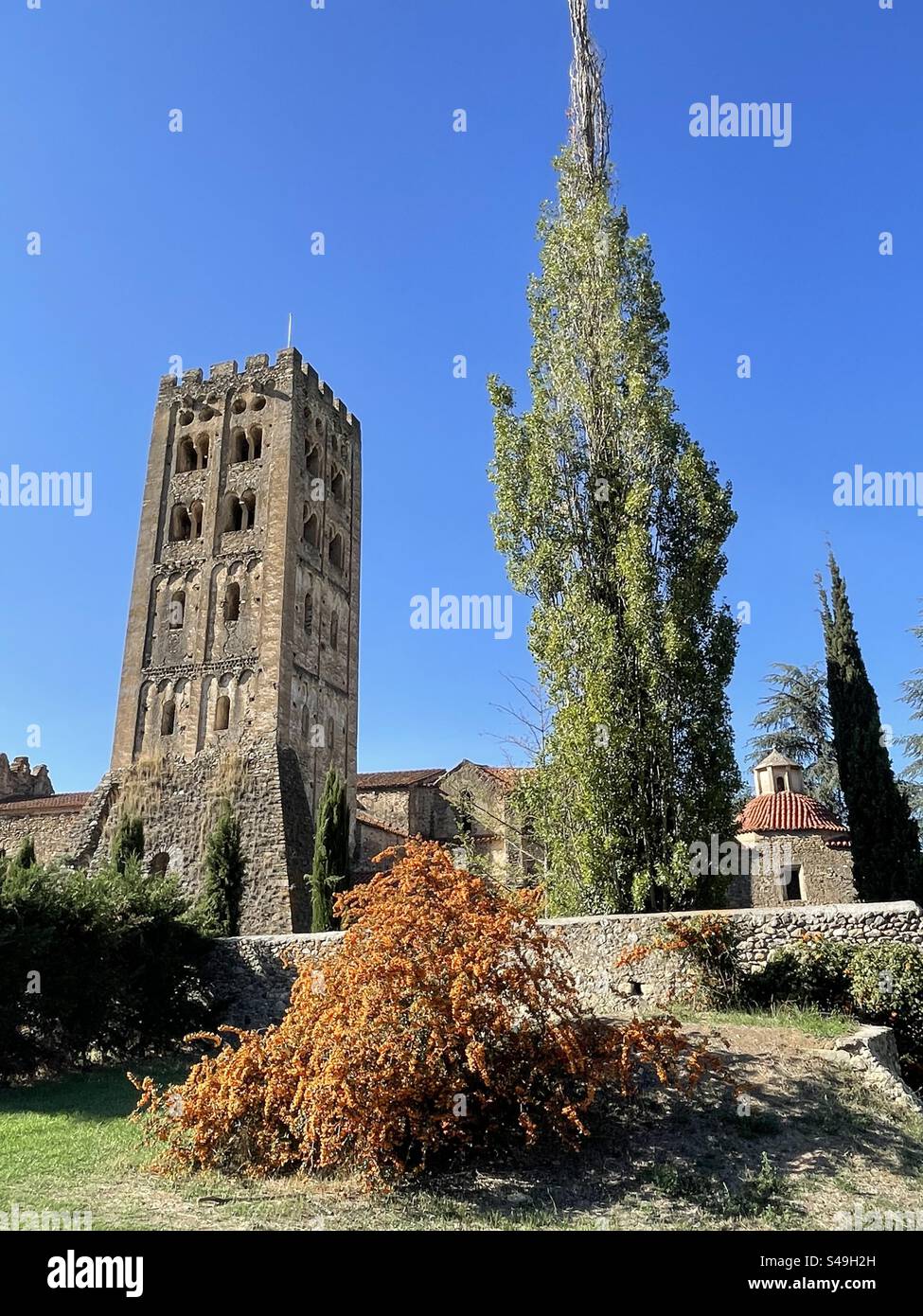 Abbey de Saint-Michel de Cuxa, Pyrenäen, Languedoc, Frankreich Stockfoto