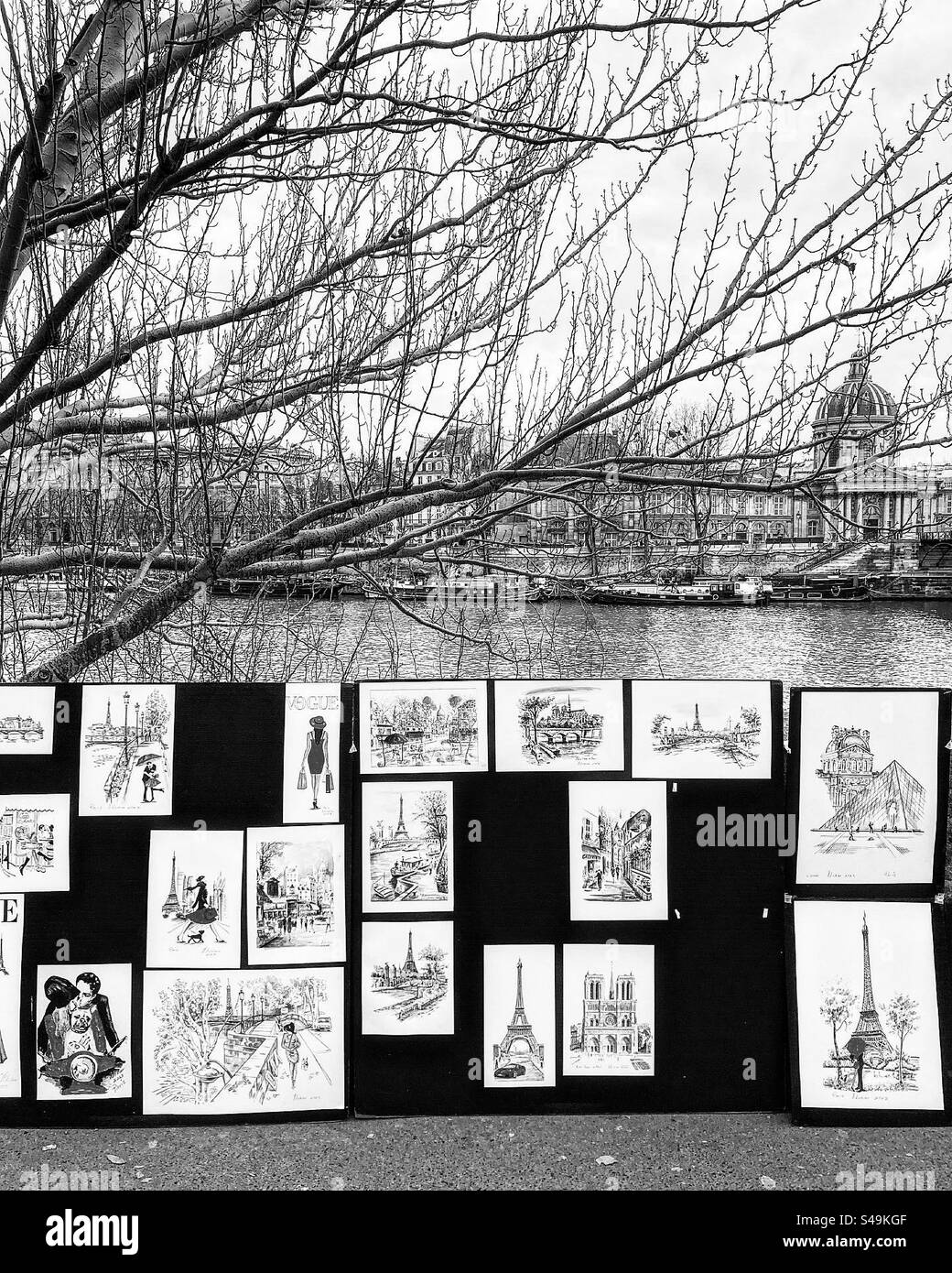 Spazieren Sie entlang der seine in Paris Stockfoto