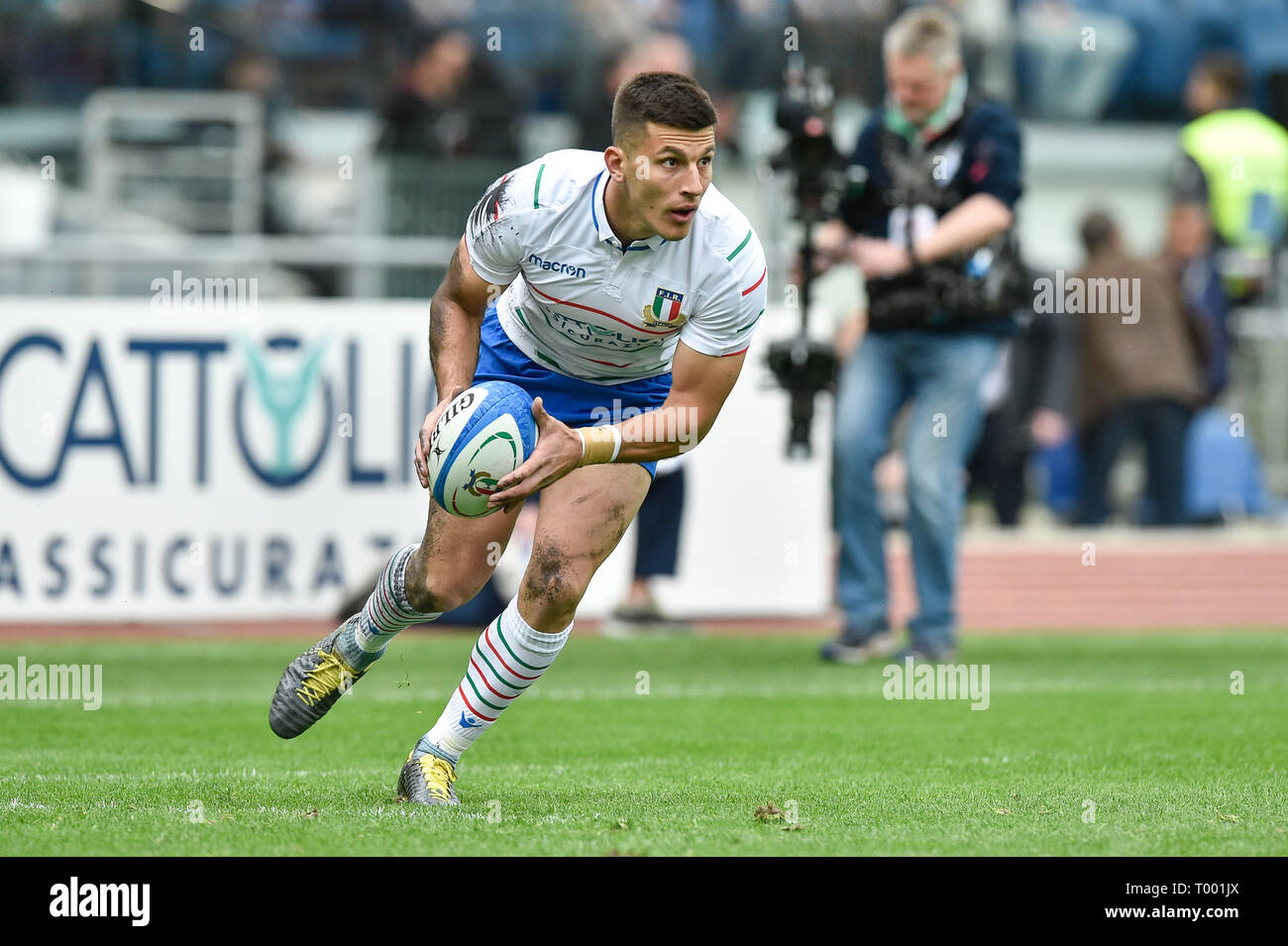 Rom, Italien. 16 Mär, 2019. Tommaso Allan von Italien während der 2019 sechs Nationen Übereinstimmung zwischen Italien und Frankreich im Stadio Olimpico, Rom, Italien Am 16. März 2019. Foto von Giuseppe Maffia. Credit: UK Sport Pics Ltd/Alamy leben Nachrichten Stockfoto