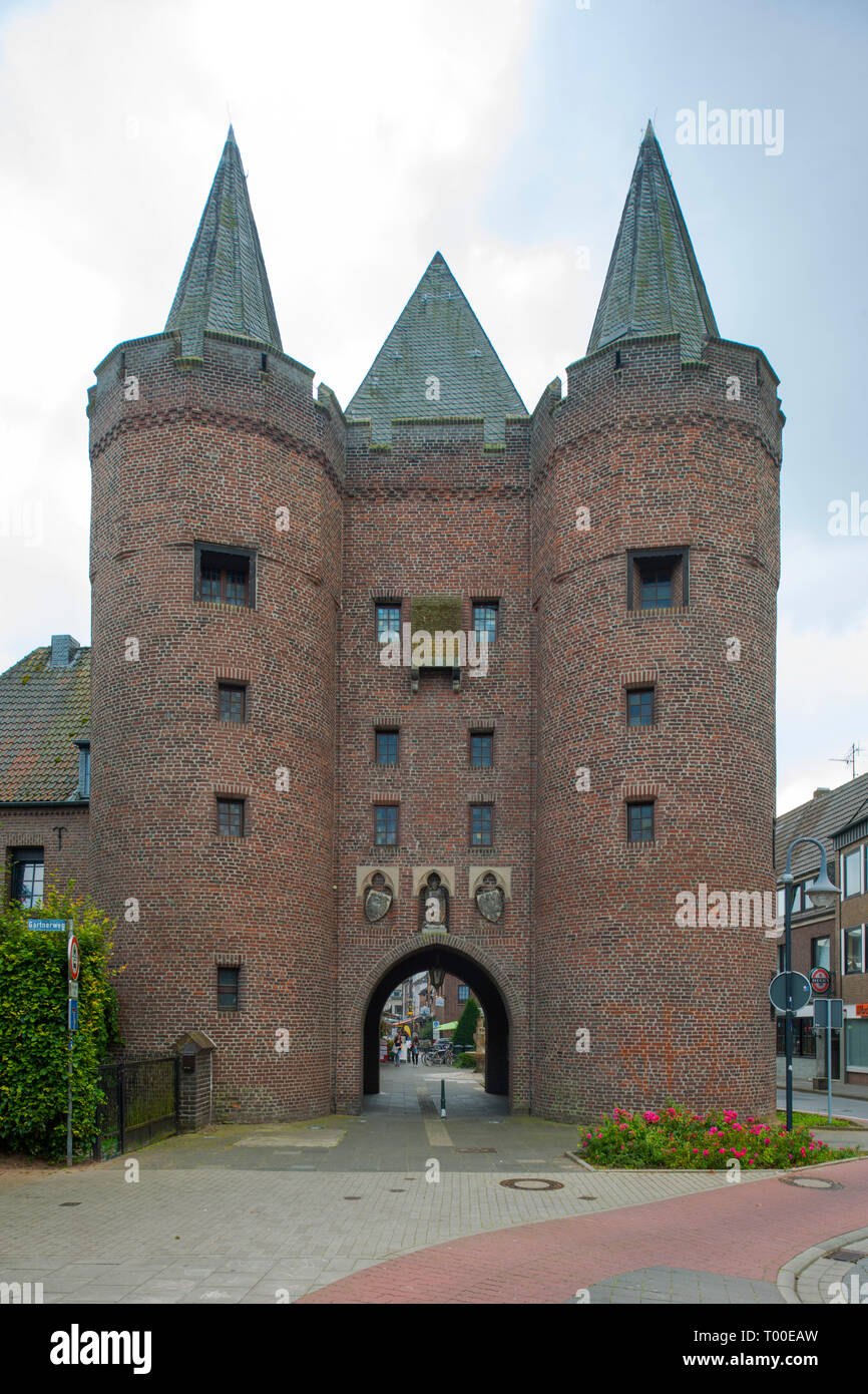 Deutschland, Nordrhein-Westfalen, Kreis Kleve, Goch, Steintor, Nordseite Stockfoto