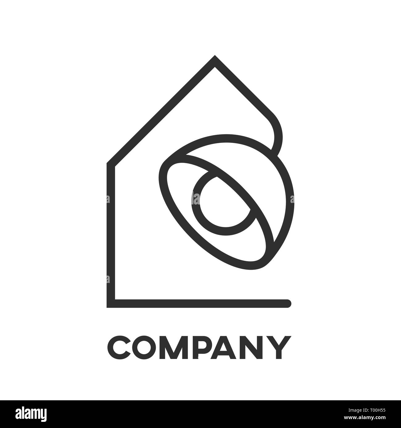 Tischleuchte und Immobilien logo Stockfoto
