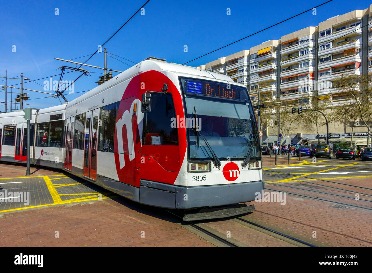 Valencia u-Bahn S-Bahn, Straßenbahn, Spanien Stockfoto