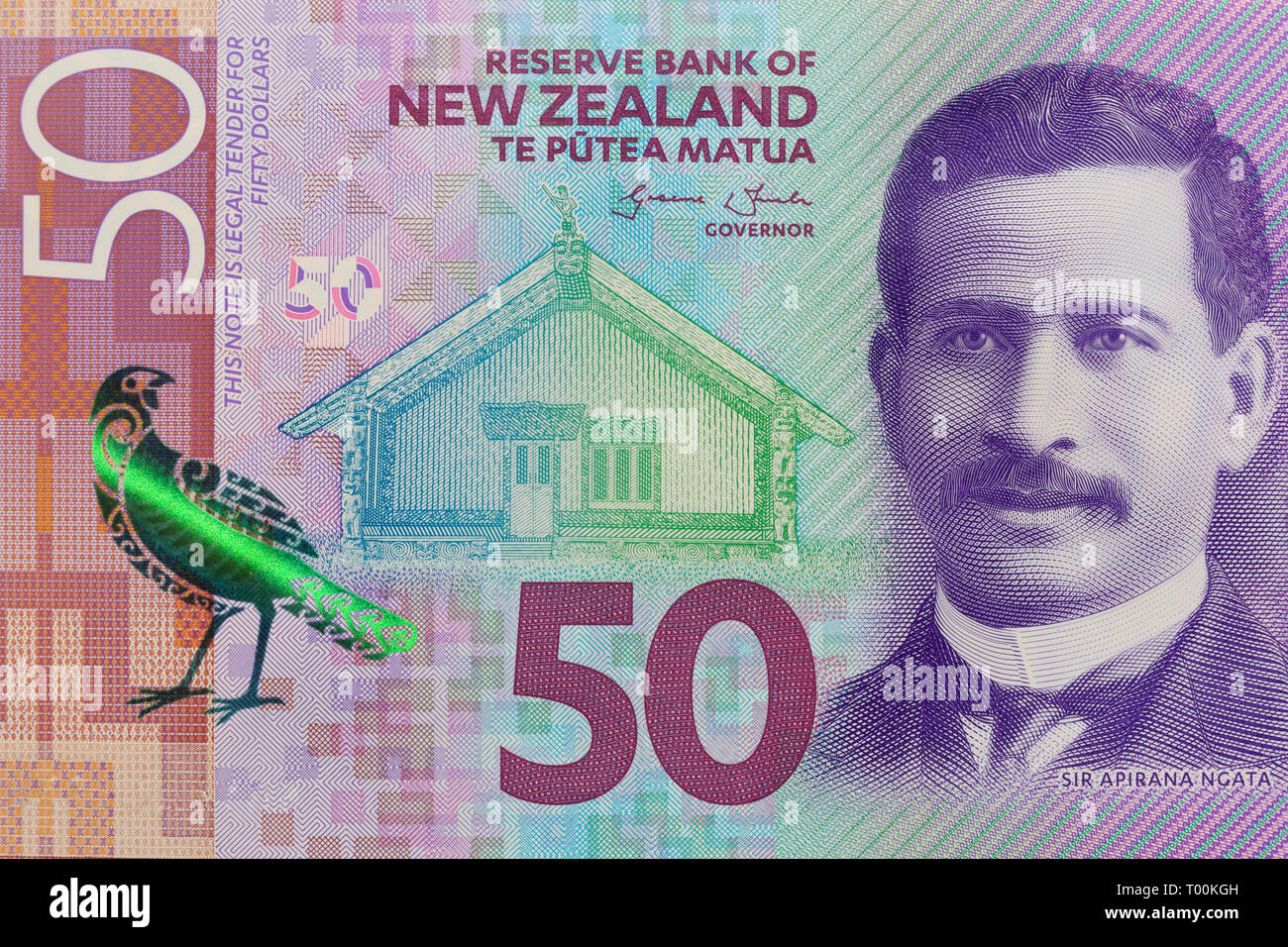 Neuseeland 50 Dollar Papier Wahrung Hinweis Auckland Neuseeland Stockfotografie Alamy