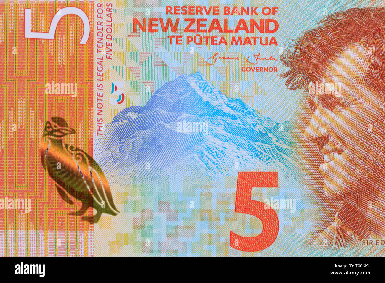 Neuseeland 5 Dollar Papier Wahrung Hinweis Auckland Neuseeland Stockfotografie Alamy