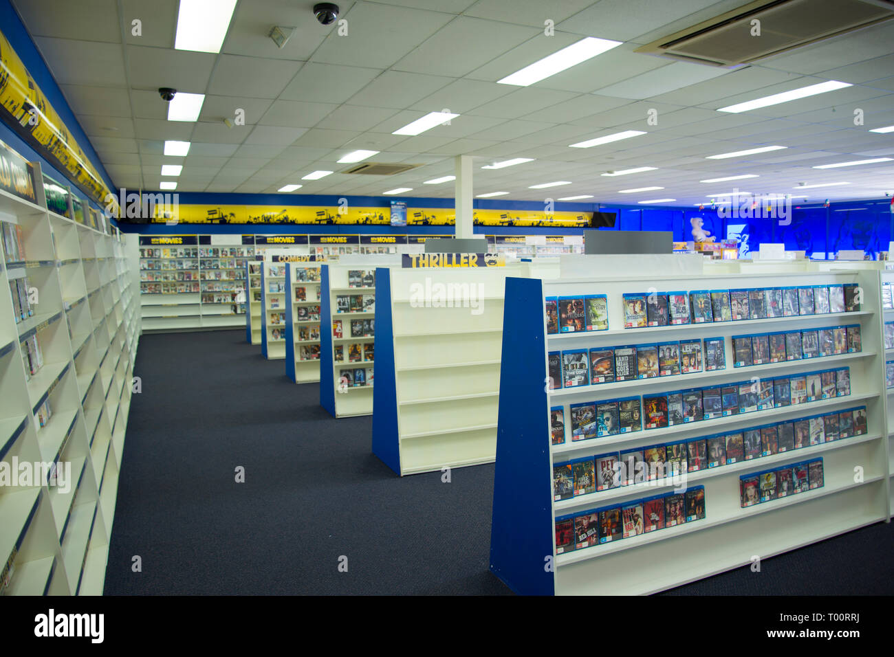 PERTH, Australien - März 13, 2019: Die letzten Blockbuster Video Store in Australien die Schließung in der Vorstadt von Morley Stockfoto