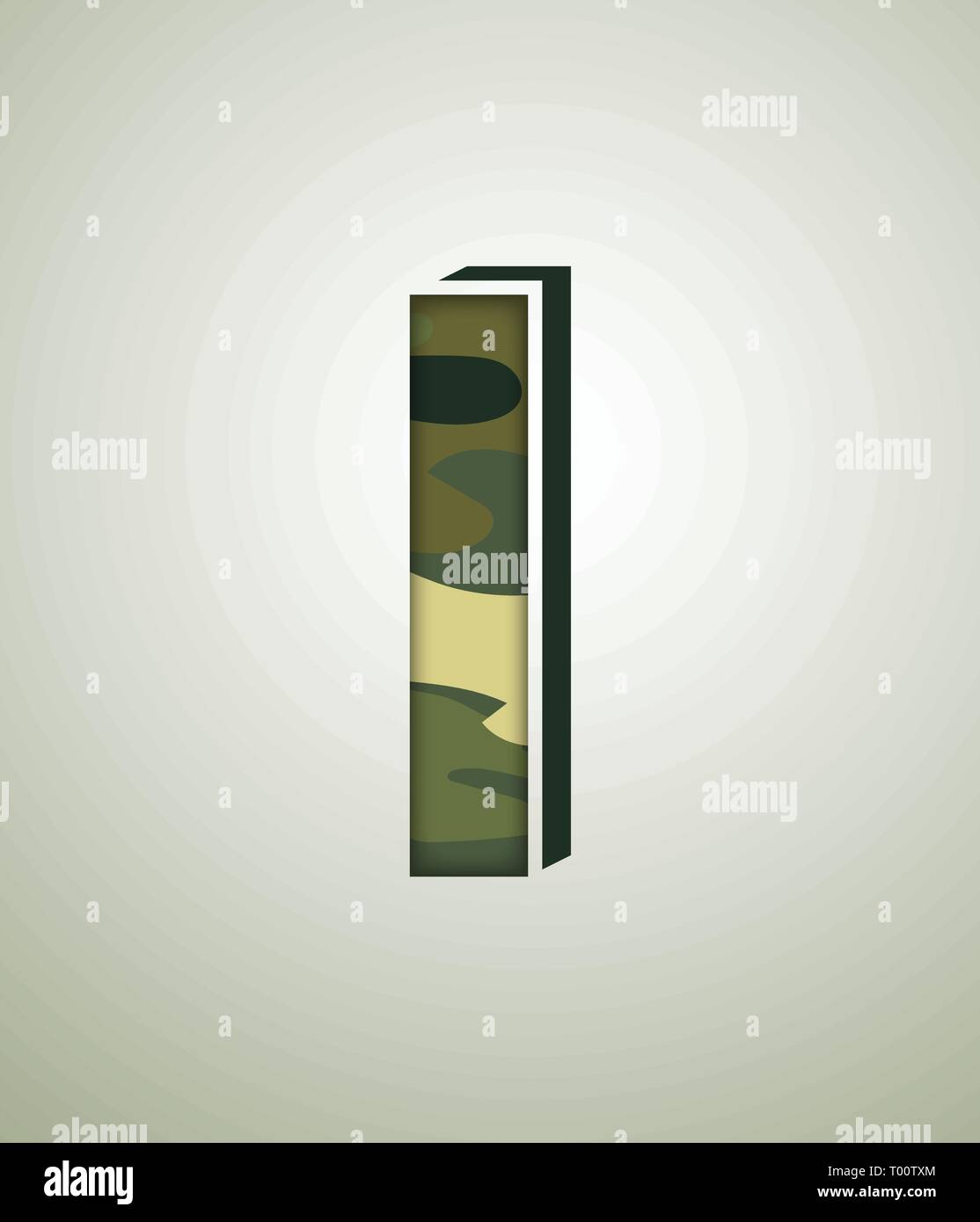 Camouflage Charakter, detaillierte vector Fonts Stock Vektor