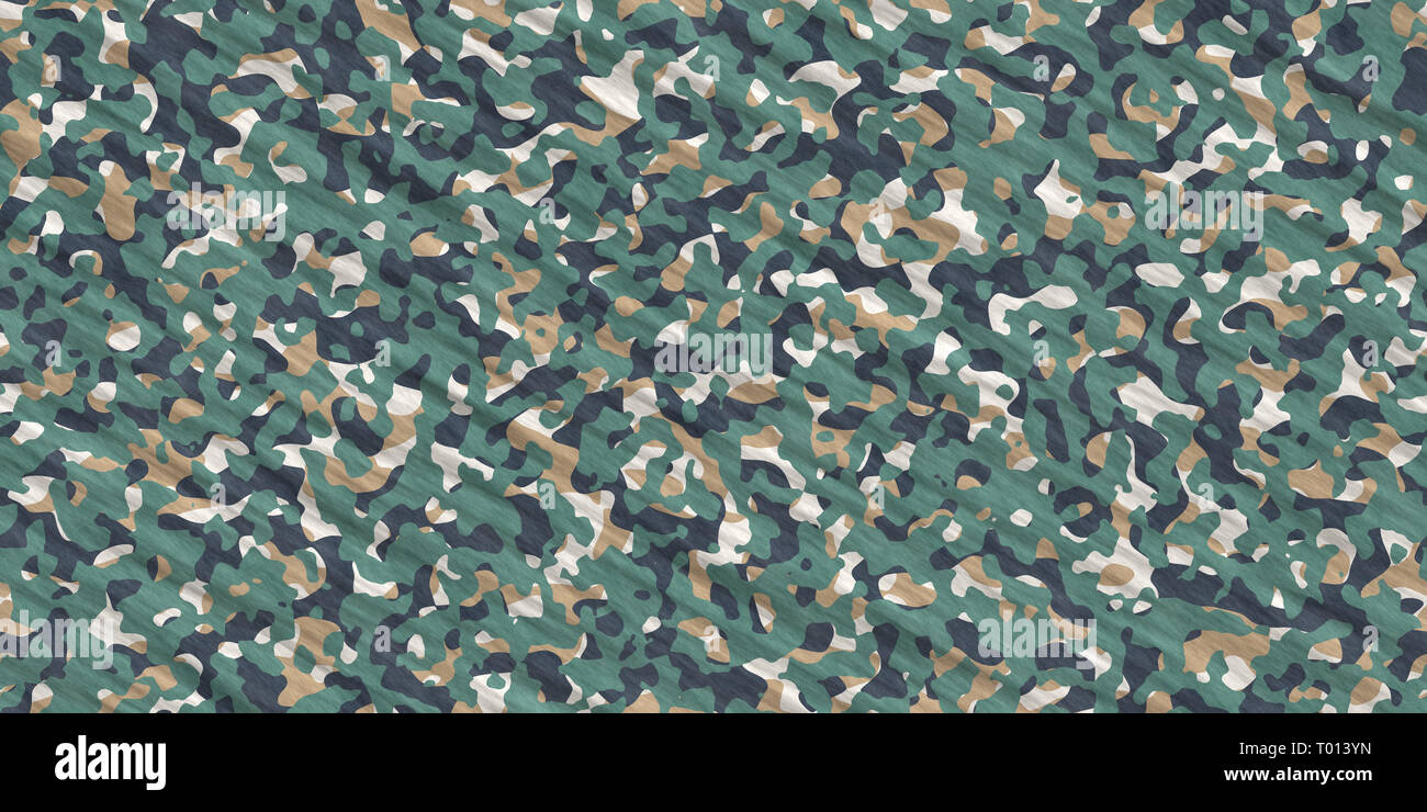 Grün Beige Army Camouflage Hintergrund. Militär Bekleidung Textur. Nahtlose Combat Uniform. Stockfoto