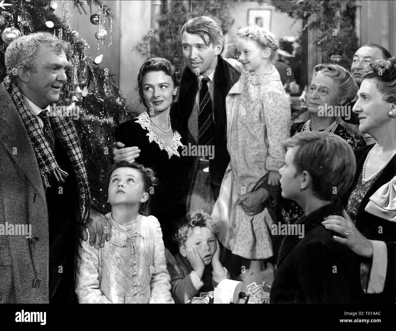 Es ist ein wundervolles Leben, Henry Travers, Donna Reed, James Stewart, KAROLYN GRIMES, 1946 Stockfoto