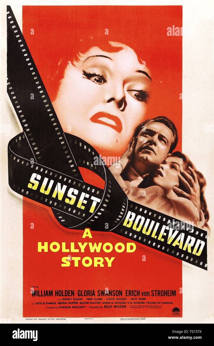 GLORIA SWANSON, William Holden, NANCY OLSON, Plakat, Sunset Boulevard, 1950 Stockfoto