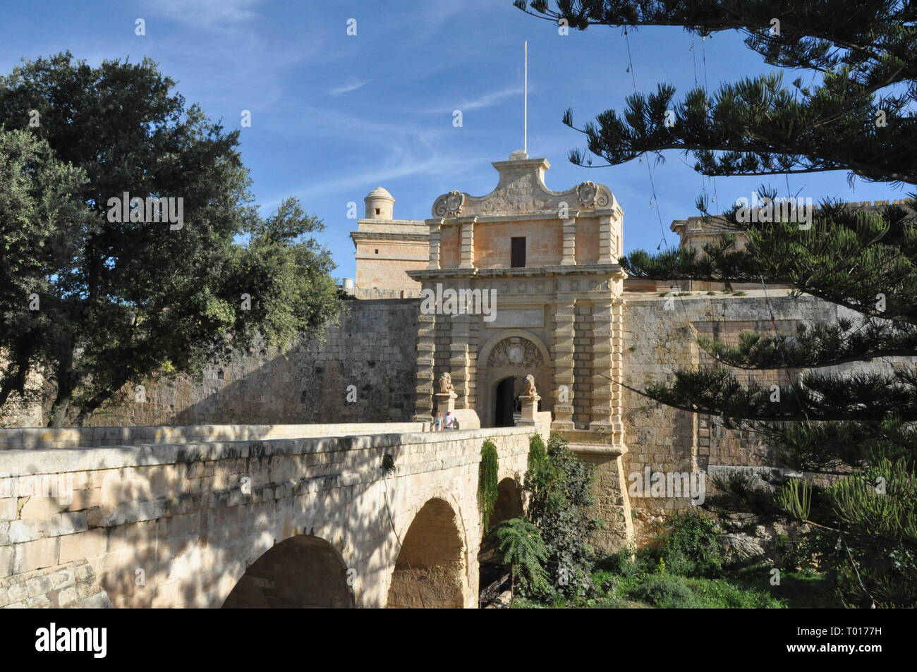 Mdina Tor Stockfoto