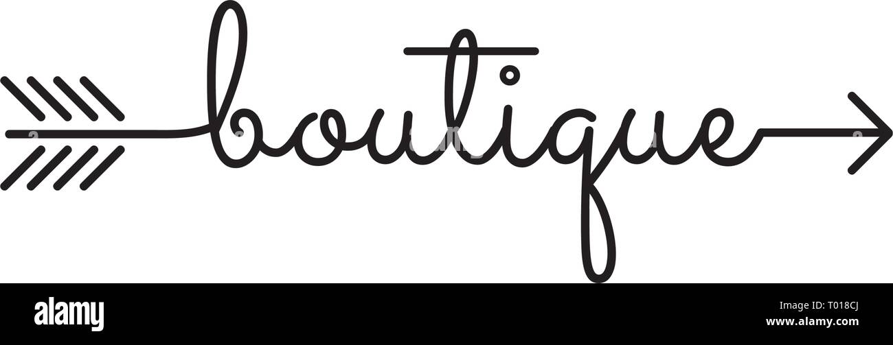 Boutique Typografie Pfeil Stock Vektor