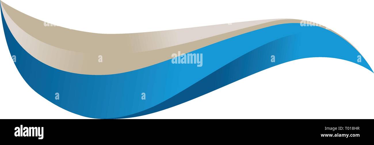 Abstrakte Wellen im Meer und Sandstrand, logo-Element Stock Vektor