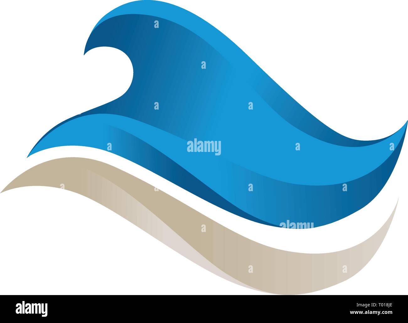 Abstrakte Wellen im Meer und Sandstrand, logo-Element Stock Vektor