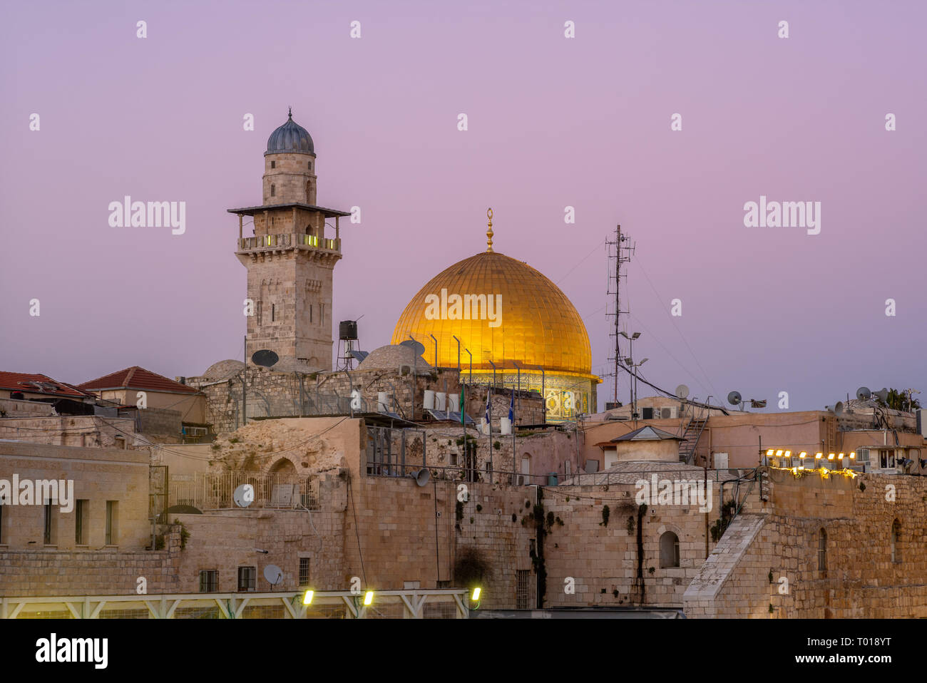Die Klagemauer und Felsendom, Jerusalem Stockfoto