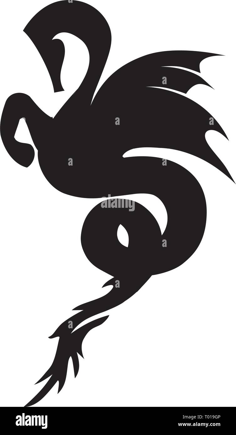 Hippocampus, mythologische Sea Horse Logo Stock Vektor