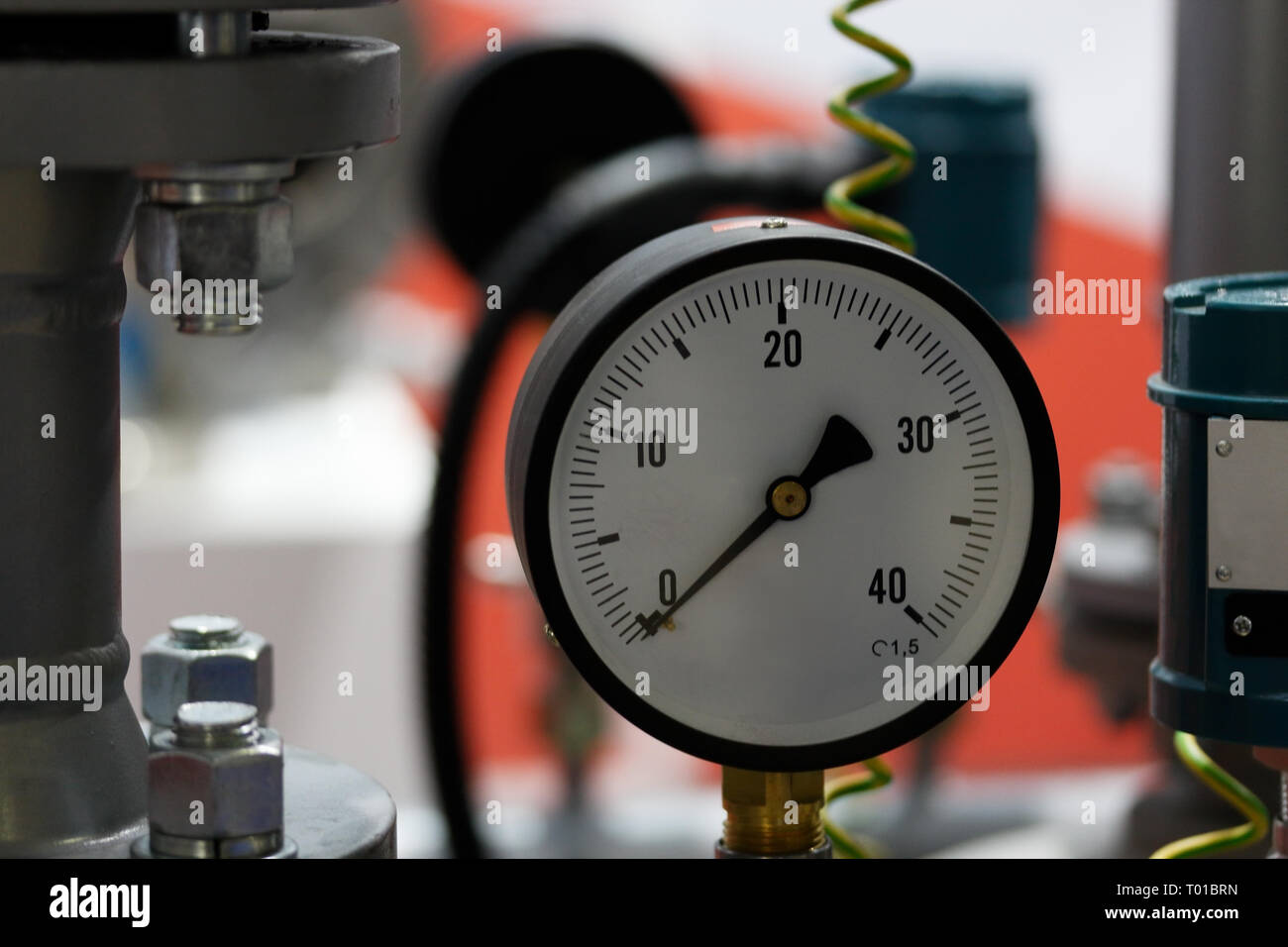 Detailansicht der ein Manometer m. Selektive konzentrieren. Stockfoto Detailansicht der ein Manometer m. Selektive konzentrieren. Stockfoto