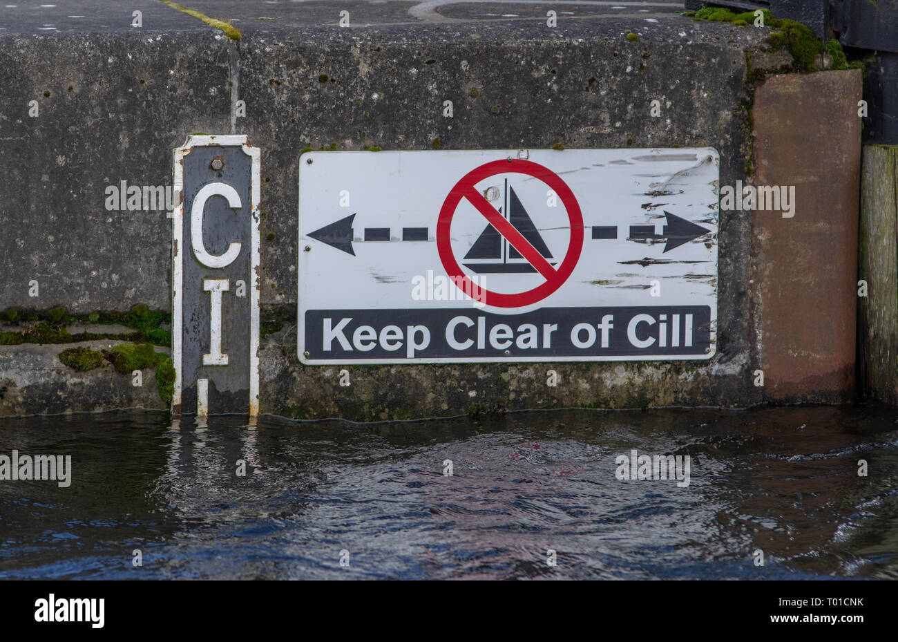 Schleuse cill auf Forth und Clyde Kanal Stockfoto