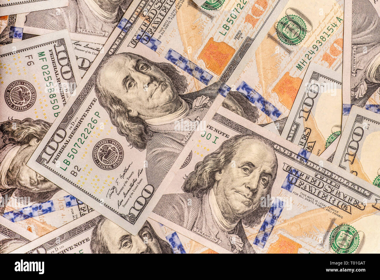 United States Hundert-Euro-Scheine Stockfoto