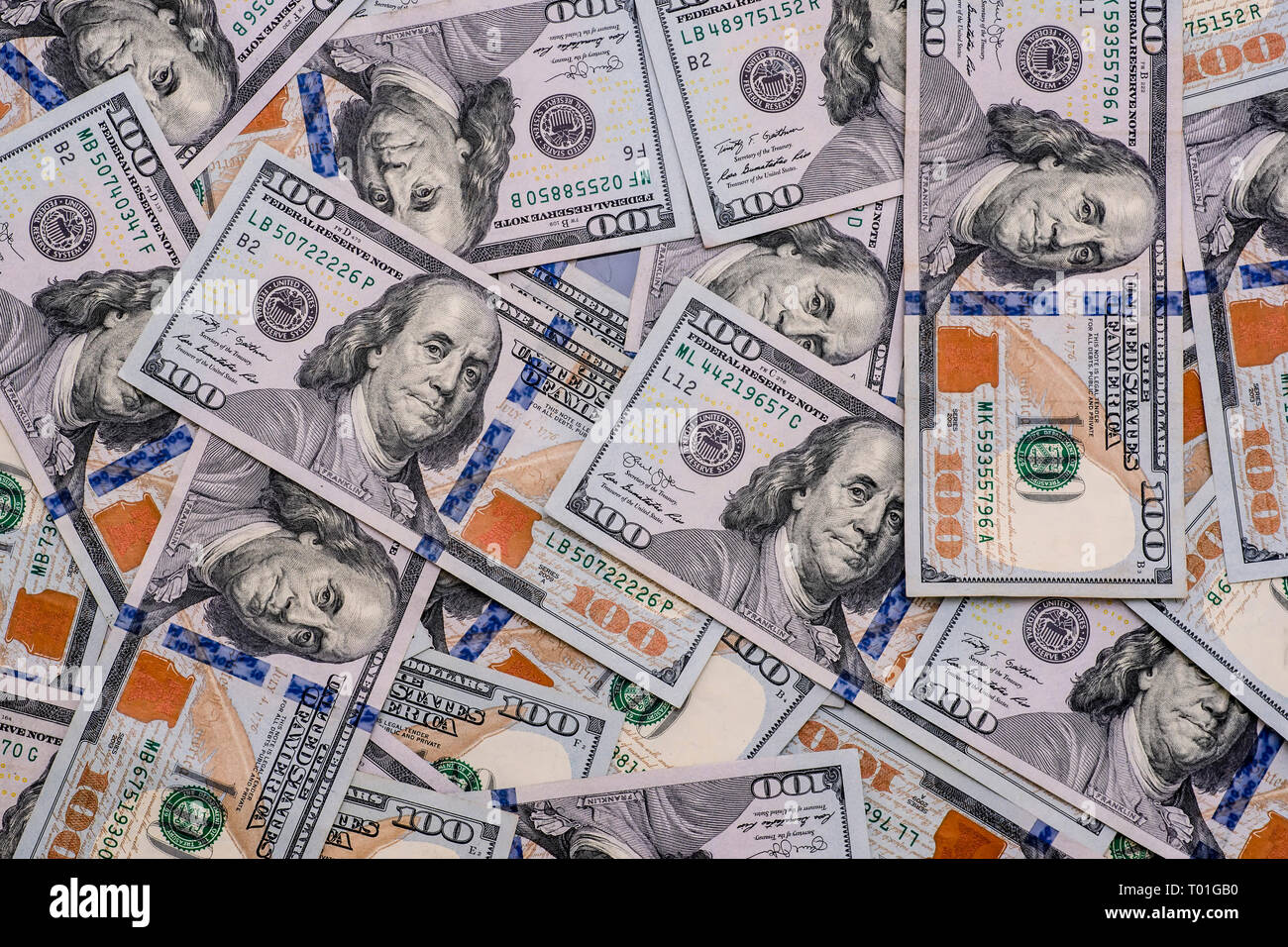 United States Hundert-Euro-Scheine Stockfoto