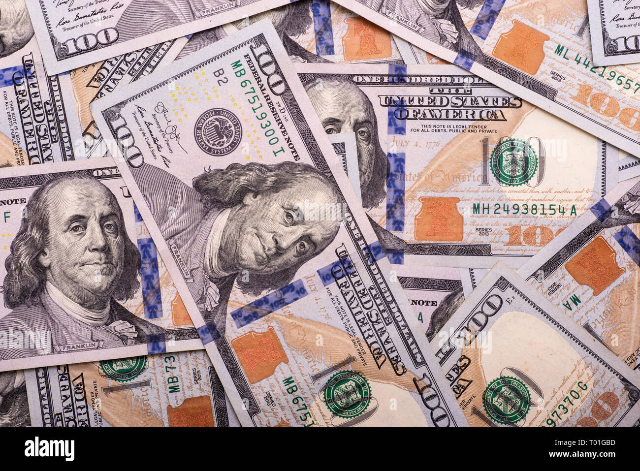 United States Hundert-Euro-Scheine Stockfoto