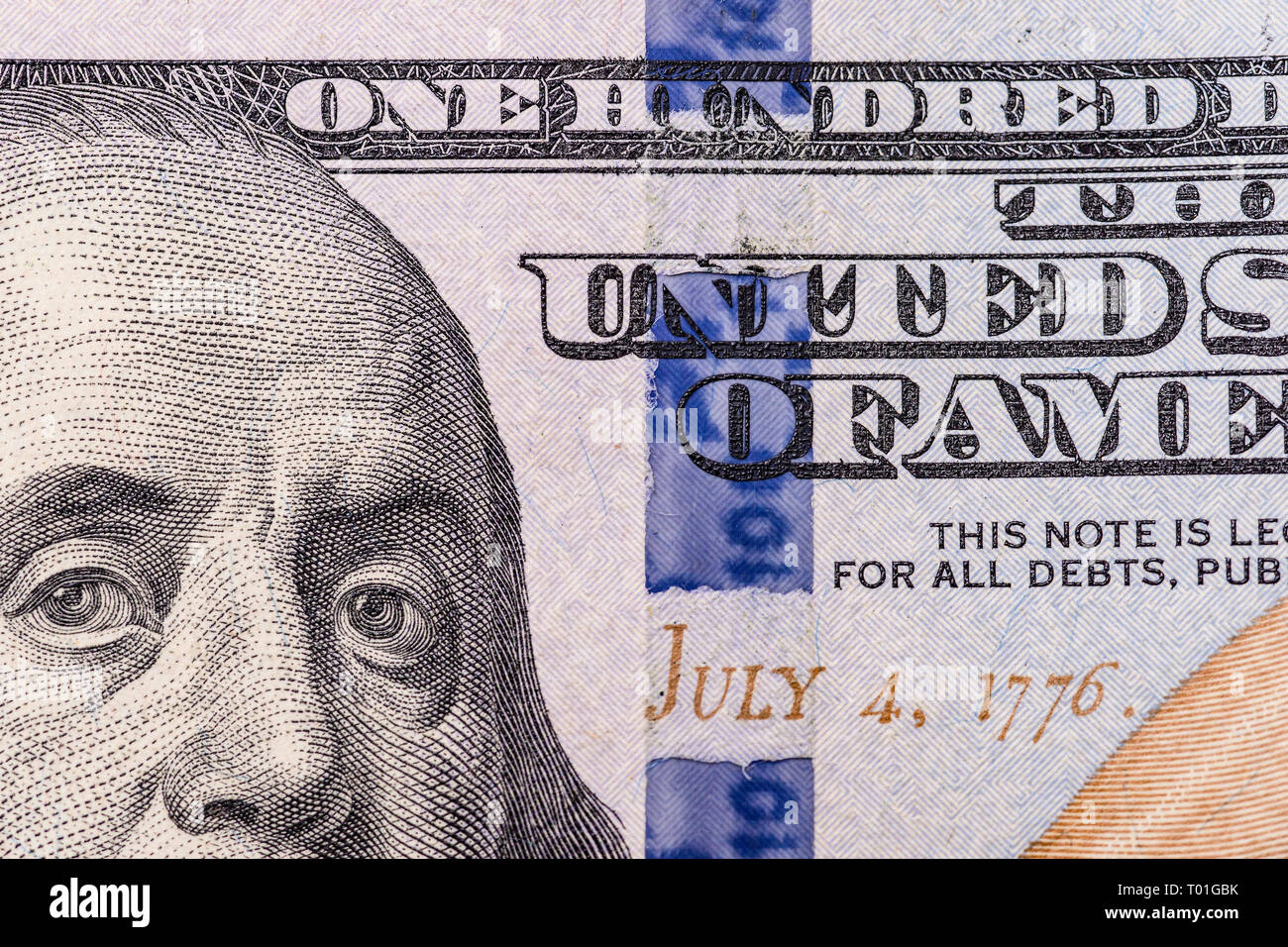 United States Hundert-Euro-Scheine Stockfoto