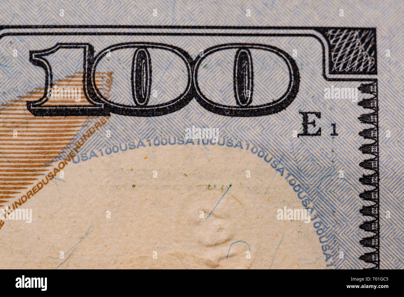 United States Hundert-Euro-Scheine Stockfoto