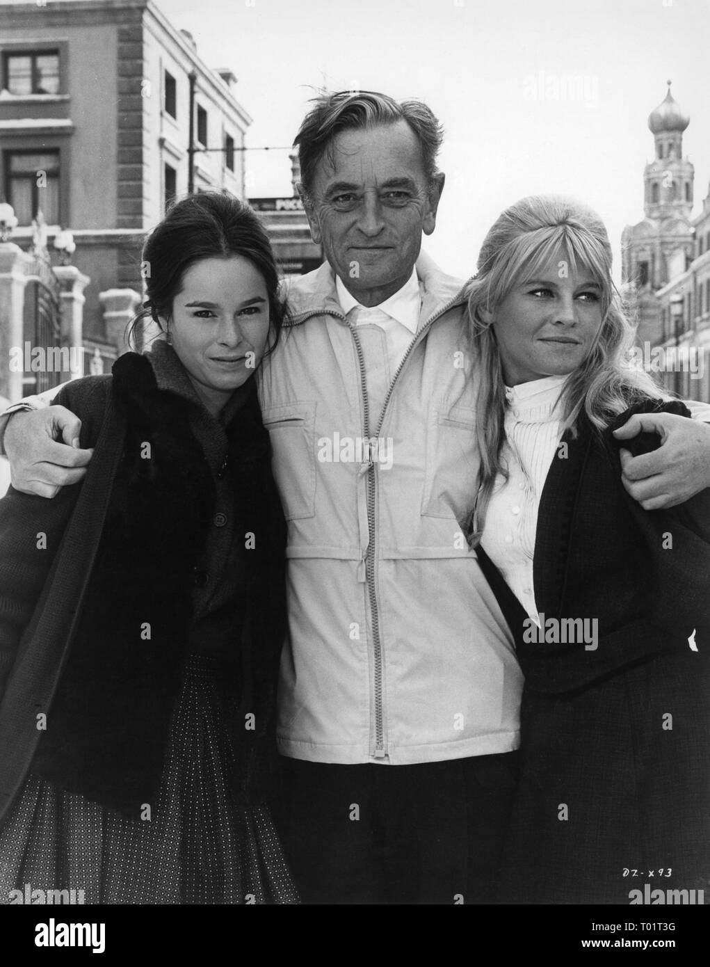 Geraldine Chaplin Regisseur David Lean Julie Christie auf offener Satz Doktor Schiwago 1965 Carlo Ponti Produktion/MGM Stockfoto