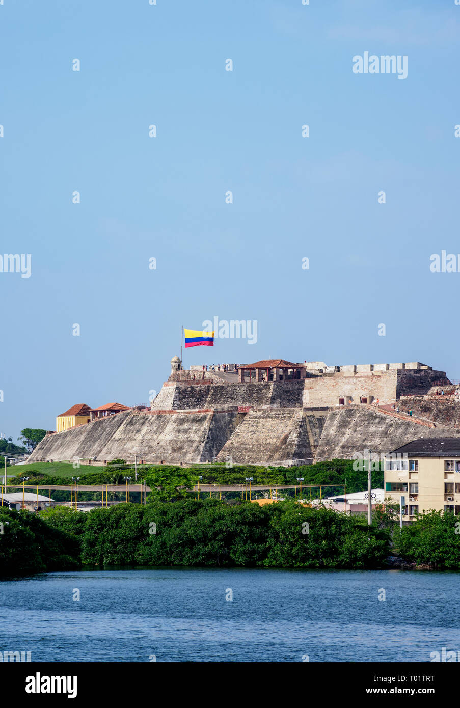 Die Burg San Felipe, Cartagena, Bolivar Abteilung, Kolumbien Stockfoto