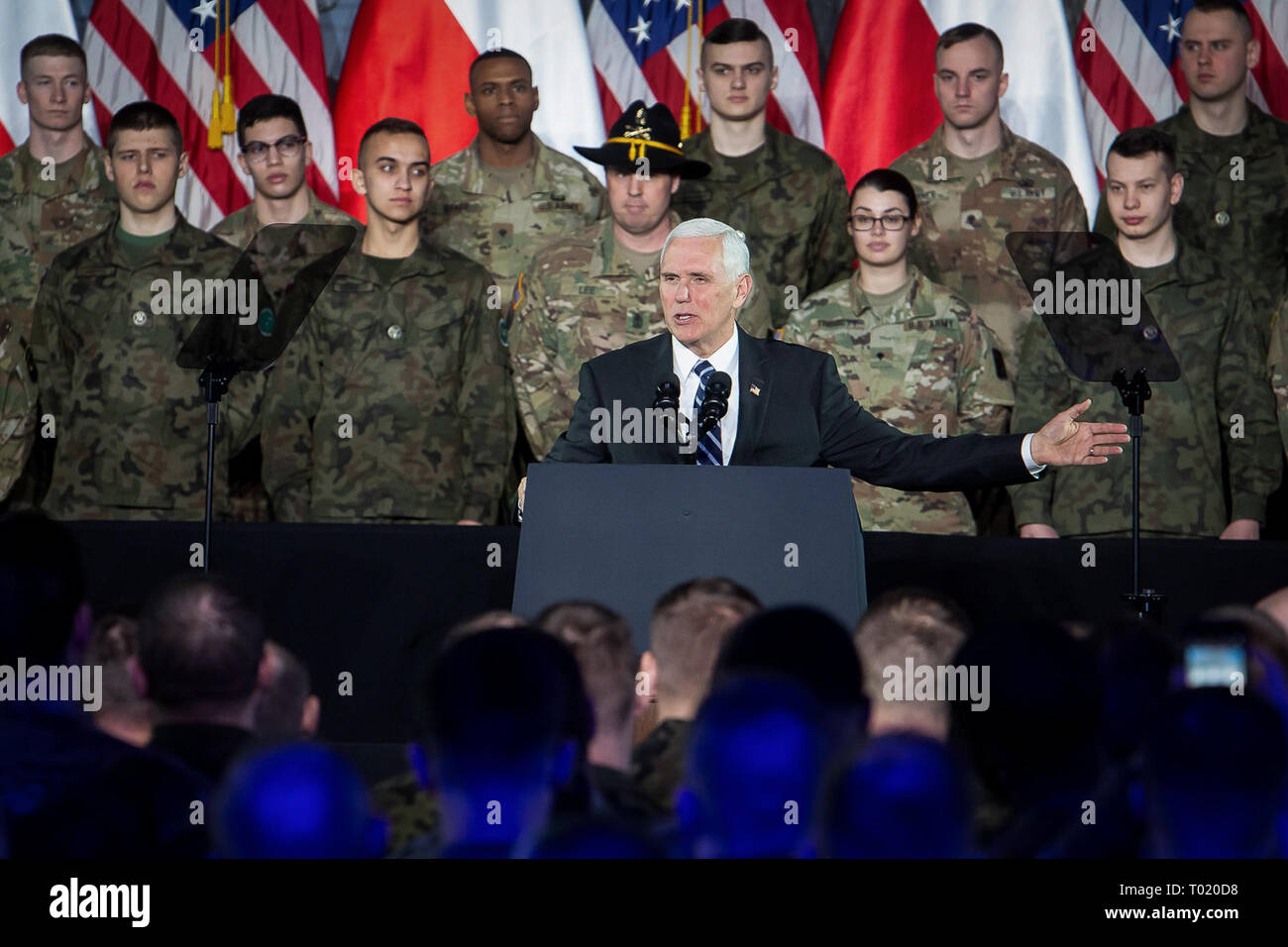 Mike Pence in Warschau, Polen vom 13. Februar 2019 Stockfoto