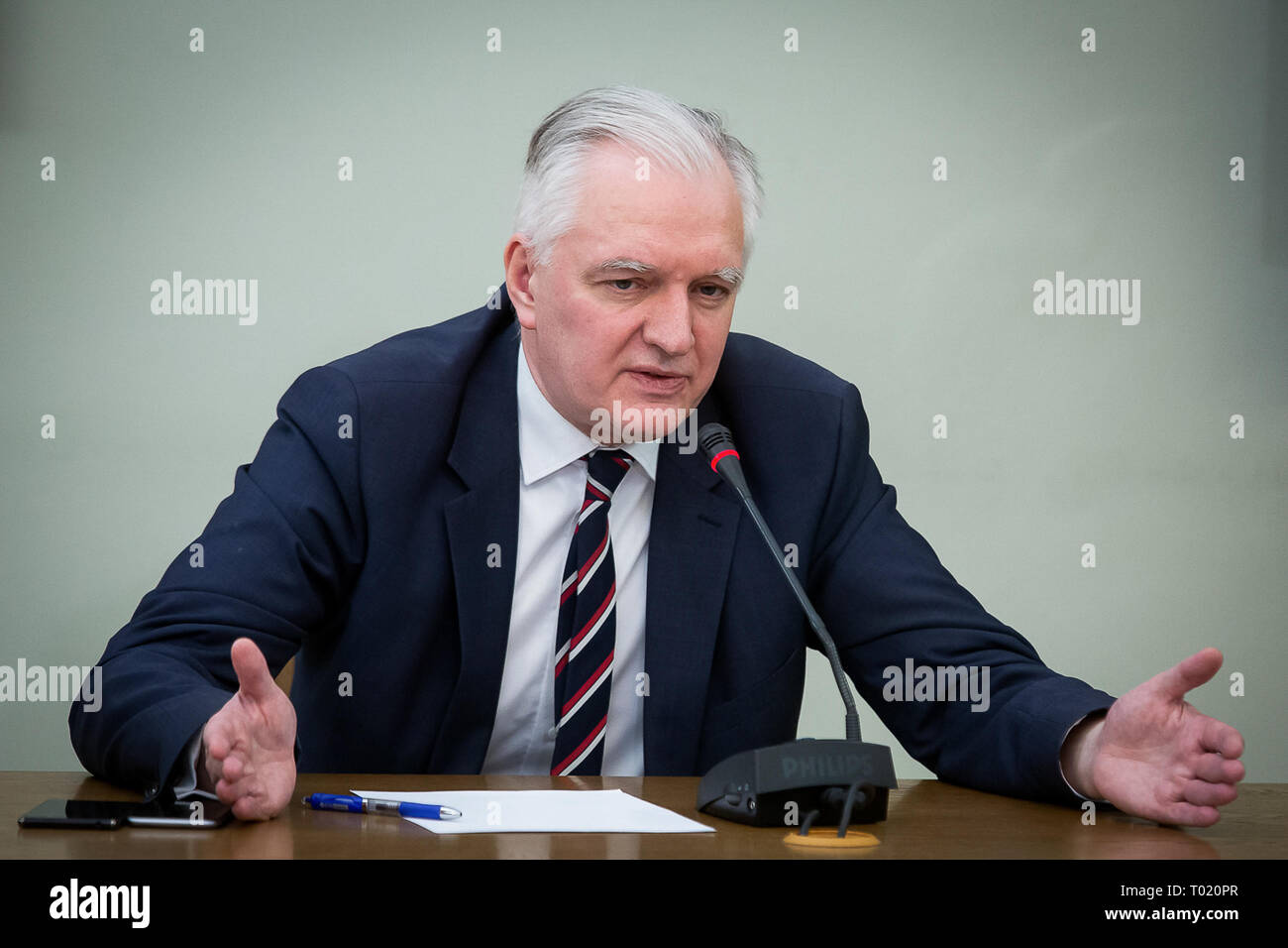 Jaroslaw Gowin in Warschau, Polen, am 29. Januar 2019 Stockfoto