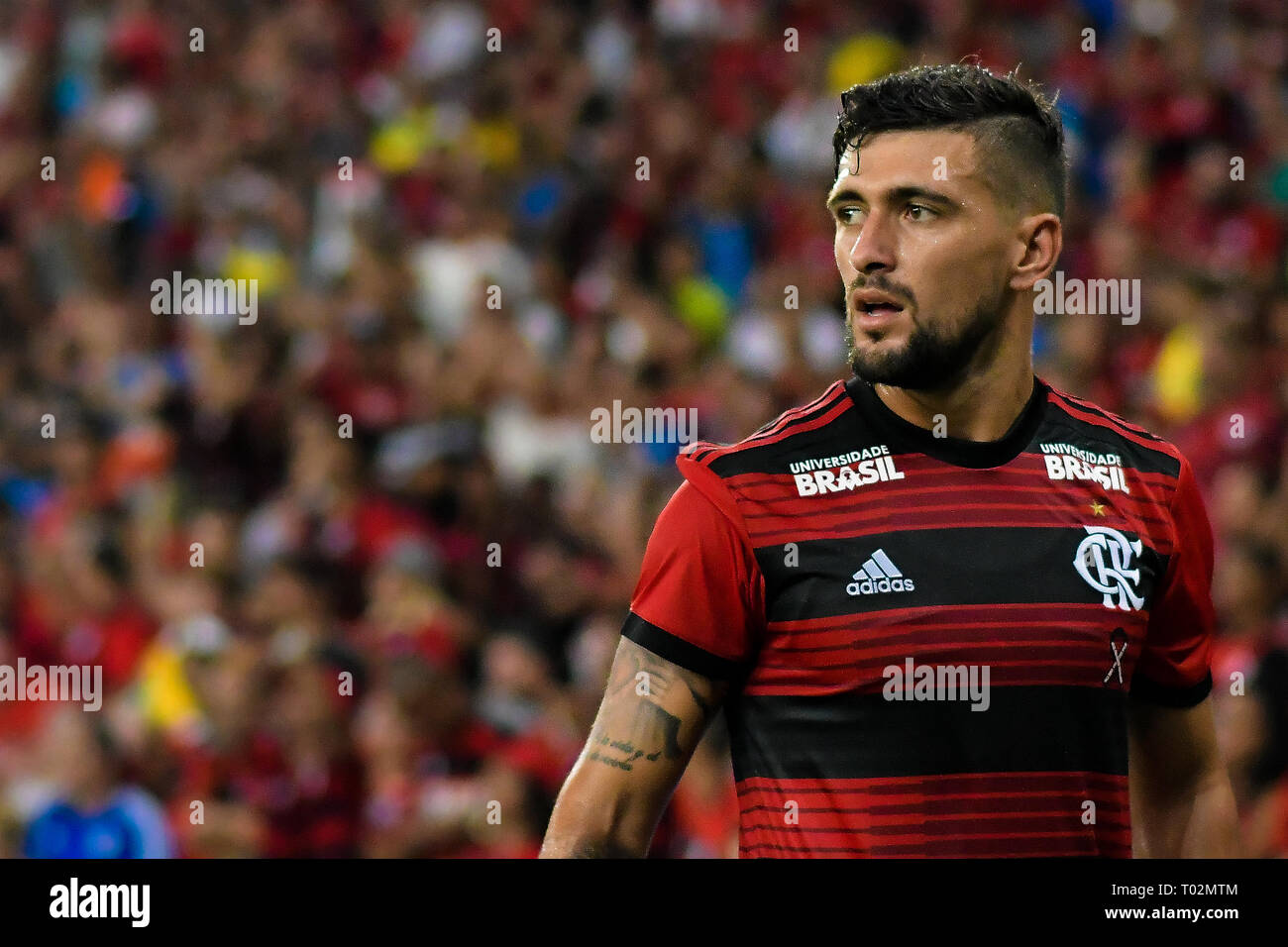 Rio de Janeiro, Brasilien. 16. März 2019. Carioca 2019, Flamengo gegen Volta Redonda - von Arrascaeta Flamengo Spieler während eines Spiel gegen Volta Redonda im Maracana-stadion für die Carioca 2019 Meisterschaft. Foto: Thiago Ribeiro/AGIF AGIF/Alamy Credit: Live-Nachrichten Stockfoto