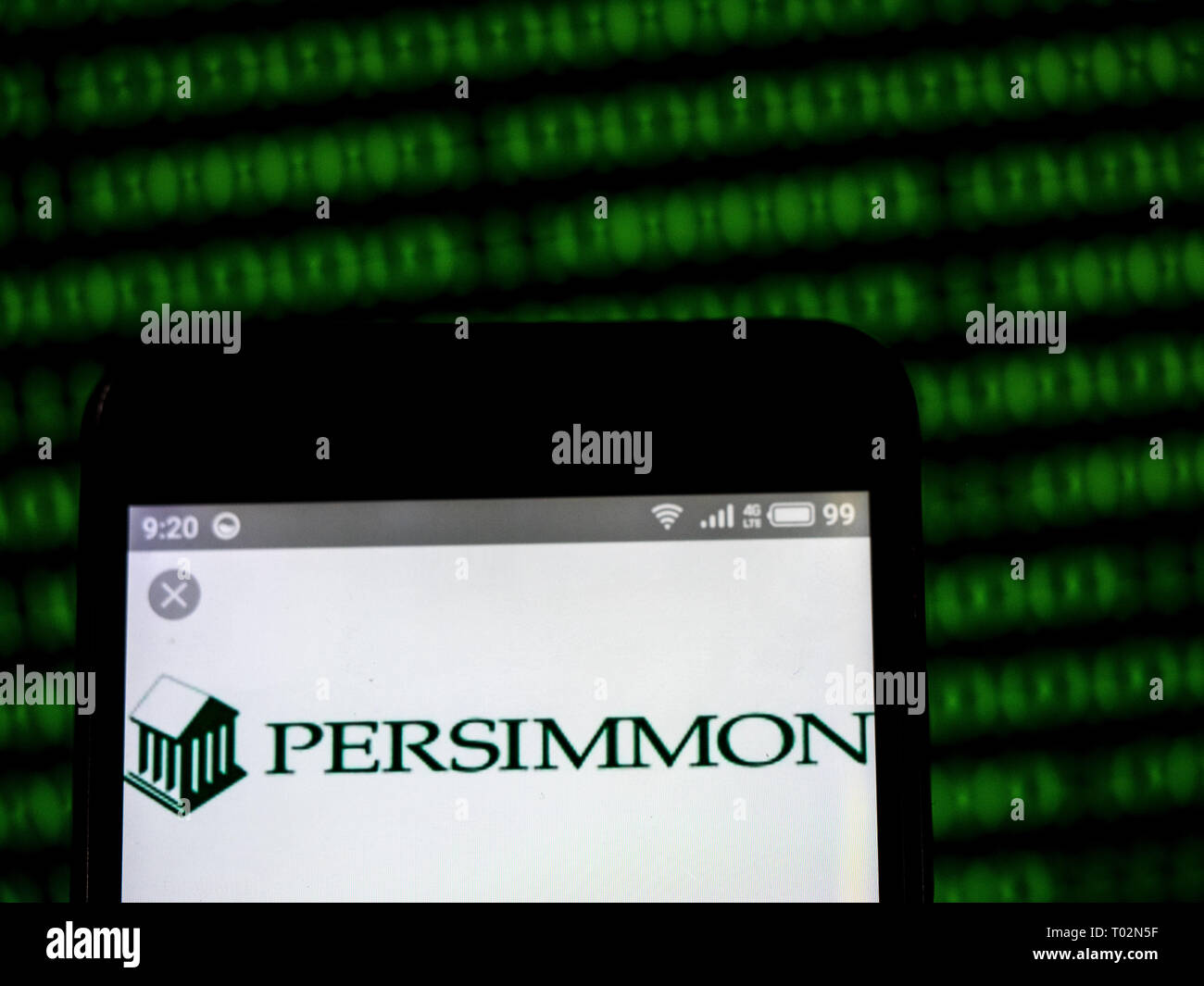 In der Ukraine. 16 Mär, 2019. Persimmon plc-Logo gesehen auf einem Smartphone angezeigt. Quelle: Igor Golovniov/SOPA Images/ZUMA Draht/Alamy leben Nachrichten Stockfoto