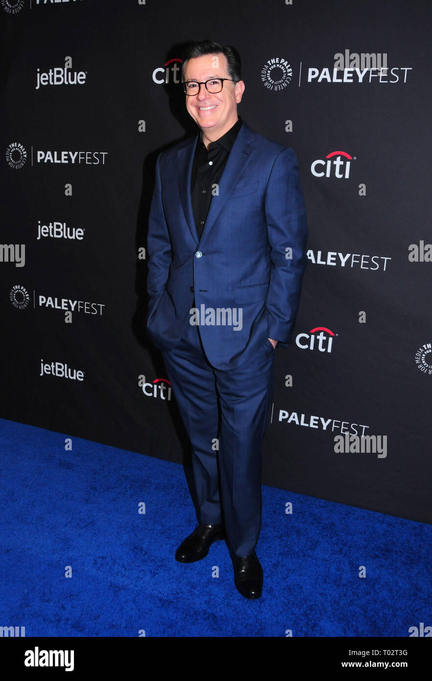 Kalifornien, USA. 16. März 2019. Tv-Persönlichkeit Stephen Colbert besucht" Ein Abend mit Stephen Colbert' an PaleyFest Los Angeles 2019 am 16. März 2019 an den Dolby Theatre in Hollywood, Kalifornien. Foto von Barry King/Alamy leben Nachrichten Stockfoto