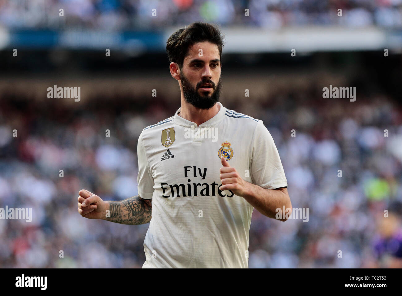 Madrid, Spanien. 16. März 2019. Von Real Madrid Francisco Alarcón' isco' in Aktion während der La Liga Match zwischen Real Madrid und Real Club Celta de Vigo in Santiago Bernabeu in Madrid, Spanien. Credit: SOPA Images Limited/Alamy leben Nachrichten Stockfoto