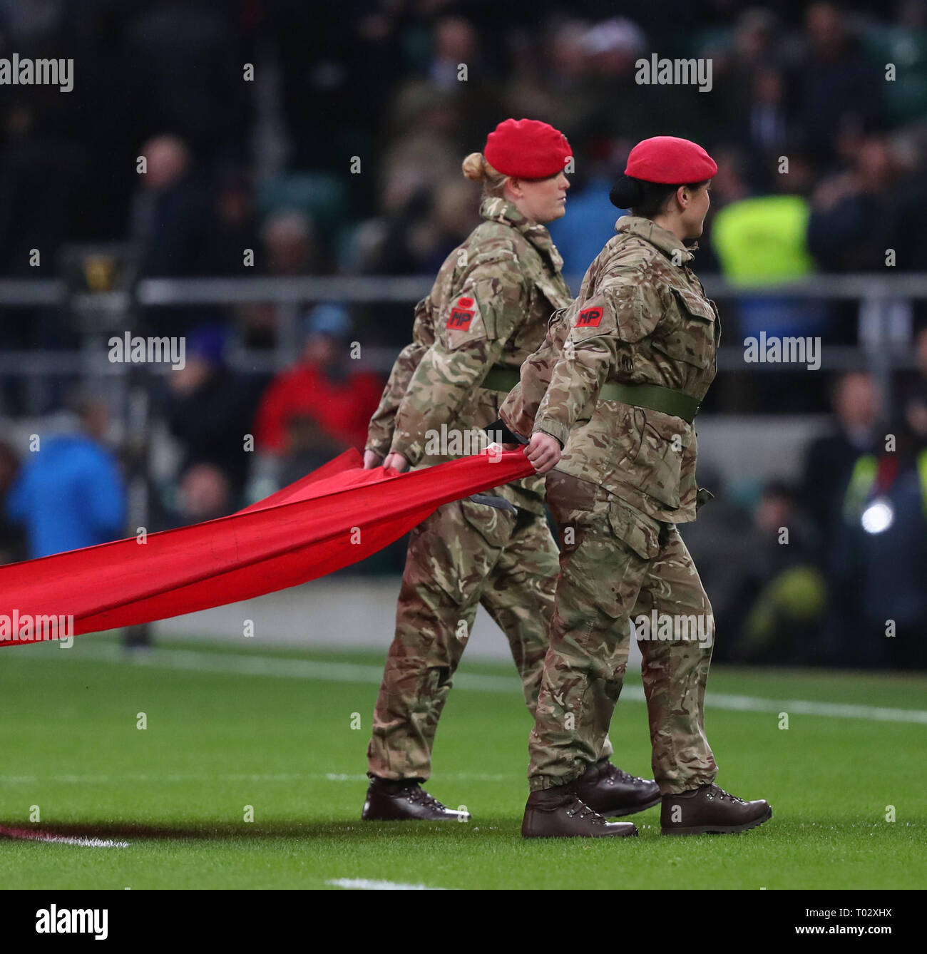London, Großbritannien. 16 Mär, 2019. Royal Military Police während der Guinness sechs Nationen Übereinstimmung zwischen England und Schottland bei Twickenham Stadium. Quelle: European Sports Fotografische Agentur/Alamy leben Nachrichten Stockfoto