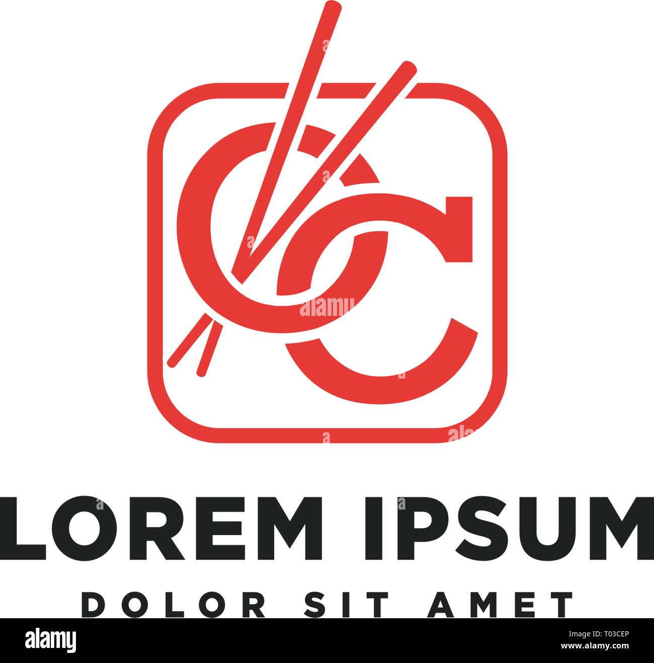 Schreiben OC restaurant logo template Vector Illustration icon-Element isoliert-Vektor Stock Vektor