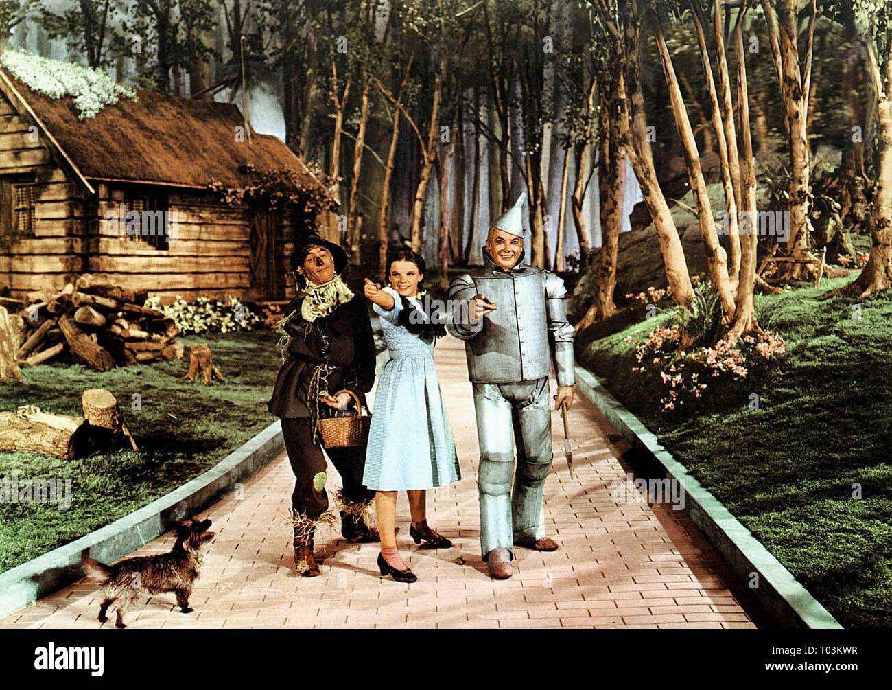 RAY BOLGER, Judy Garland, JACK HALEY, der Zauberer von Oz, 1939 Stockfoto