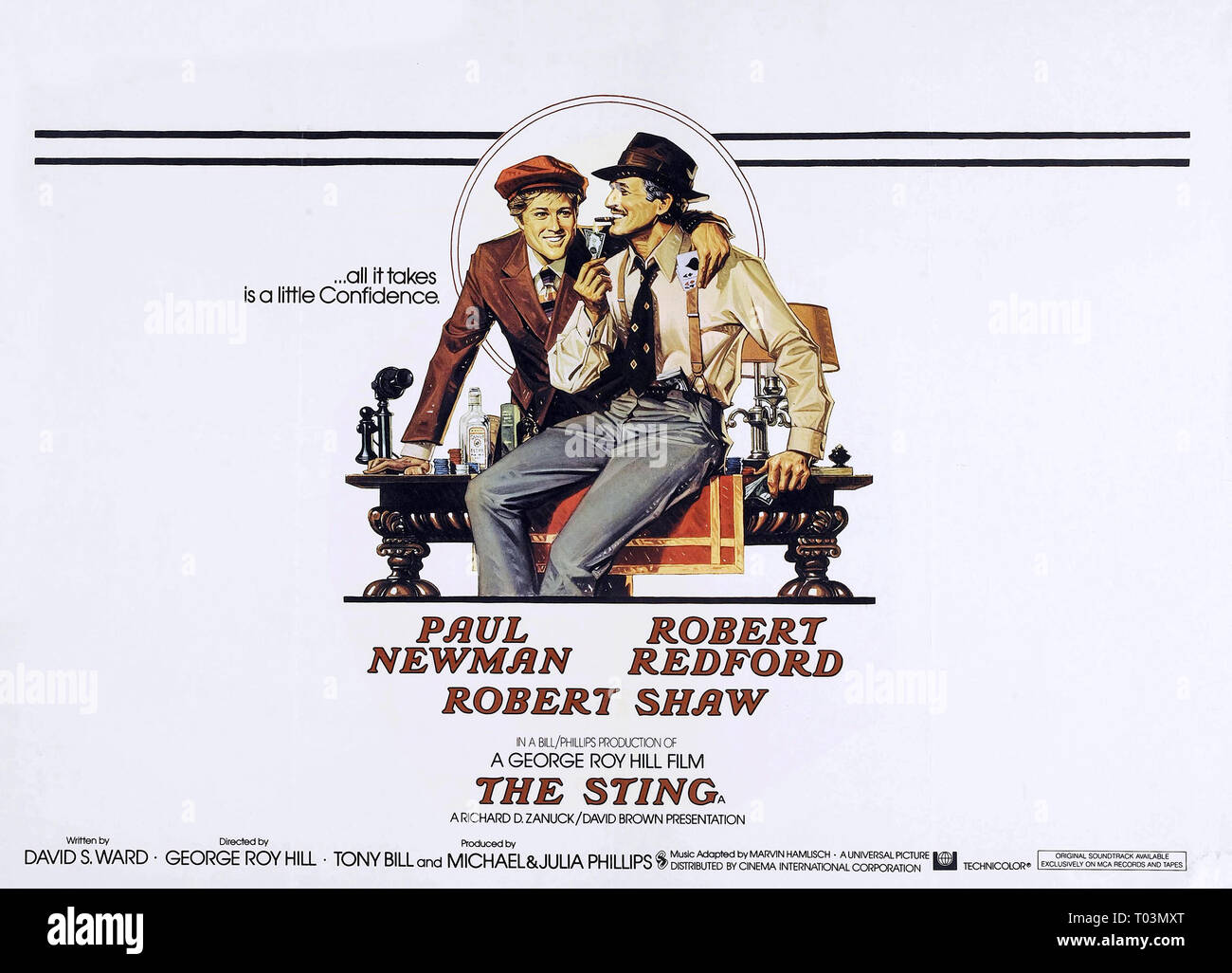 ROBERT REDFORD, Paul Newman, Plakat, Sting, 1973 Stockfoto