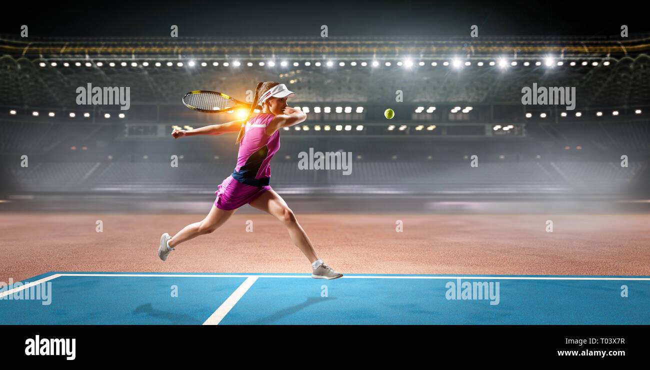 Großes tennis player. Mixed Media Stockfoto