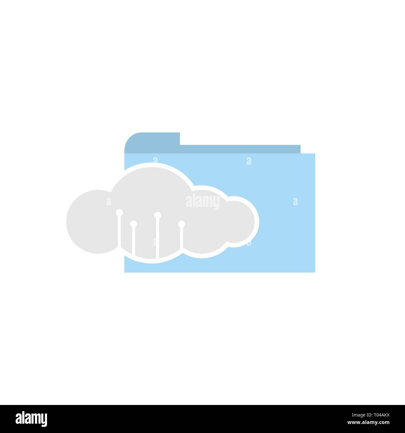 Flache ordner Cloud Data Management Symbol Vektor Stock Vektor
