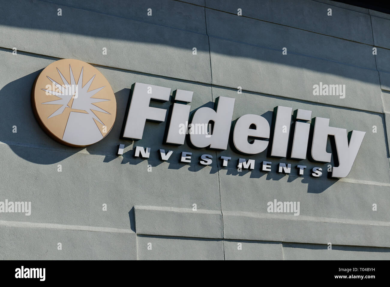 Indianapolis - ca. März 2019: Fidelity Investments Zweig. Fidelity Investments ein maklerunternehmen betreibt und verwaltet eine große Familie von Investmentfonds Stockfoto