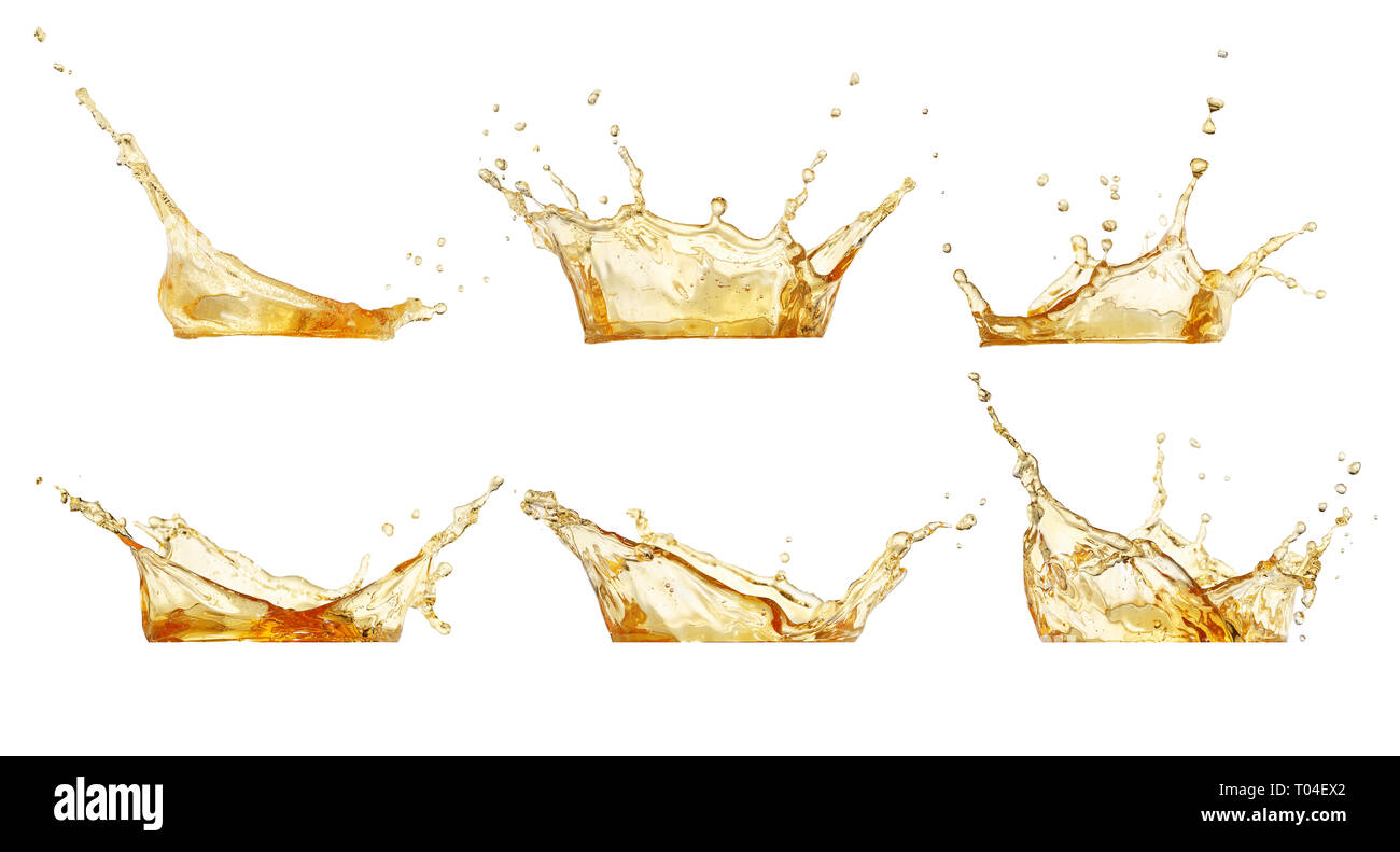 Spritzer auf Weiß isoliert Stockfoto