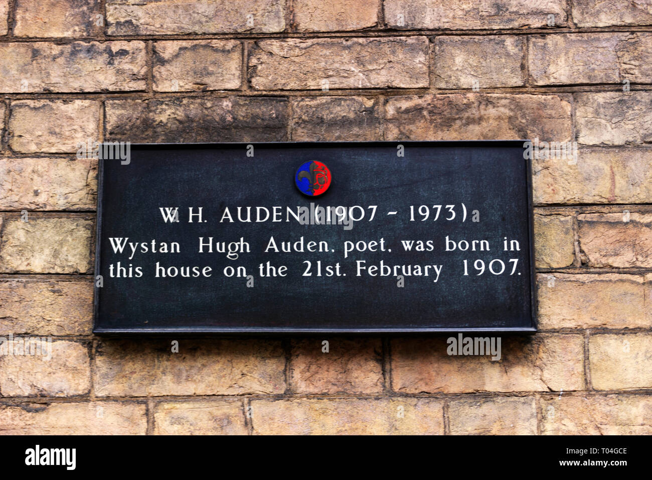W.H. Auden Plakette. York Stockfoto