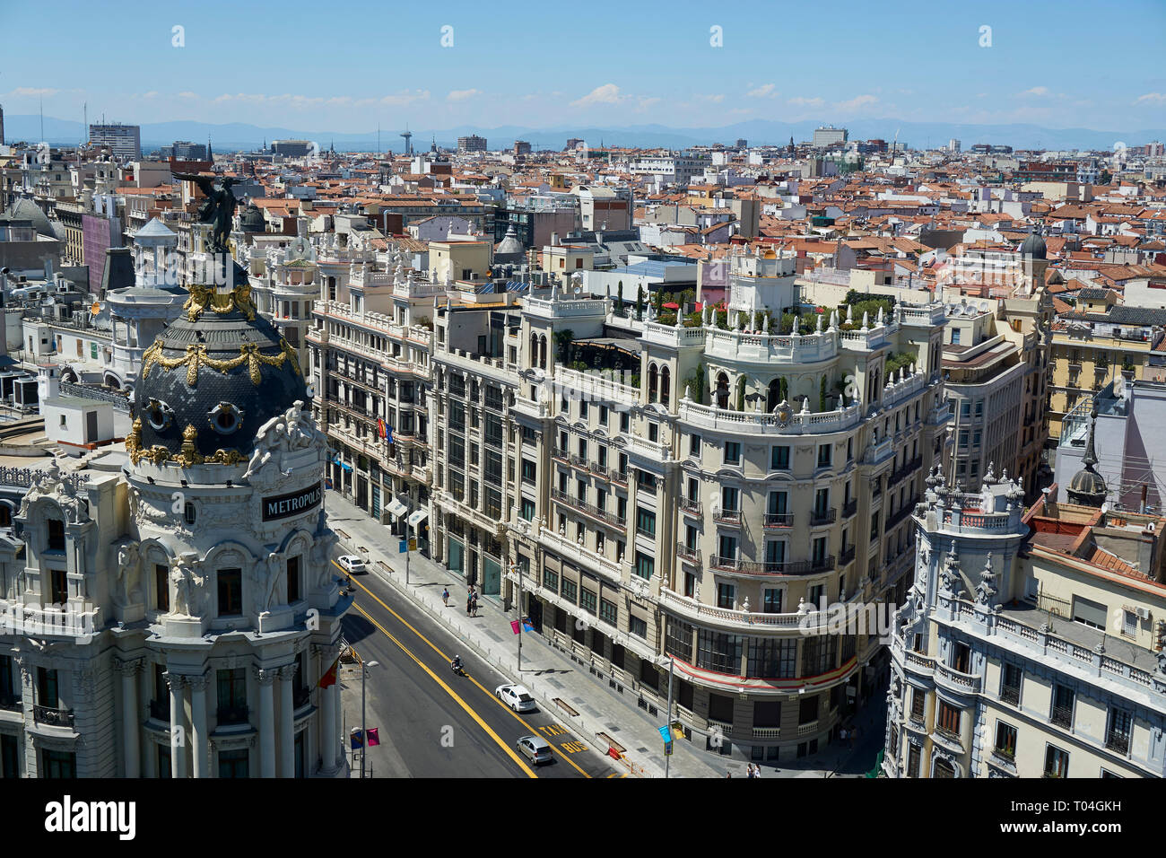 Madrid Skyline mit Blick auf die Metropole Gebäude Stockfoto