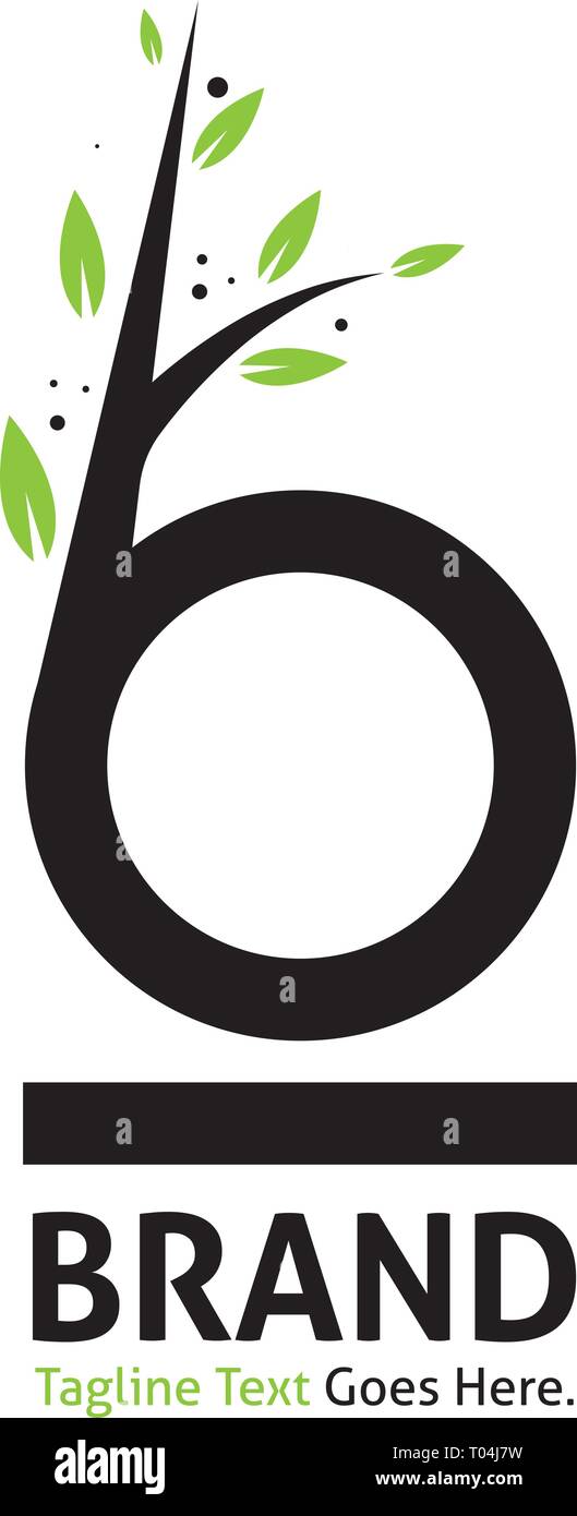 Sechs baum Blatt Natur vektor Logo Design Stock Vektor
