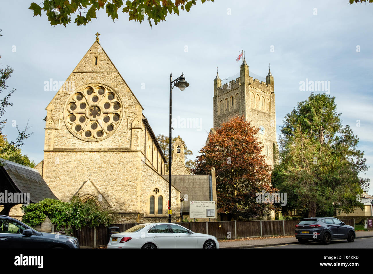 Kirche der Verkündigung der Heiligen Jungfrau Maria, High Street, Chislehurst, Kent Stockfoto